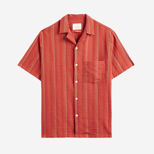 Arade Puckered S/S Vacation Shirt - Red