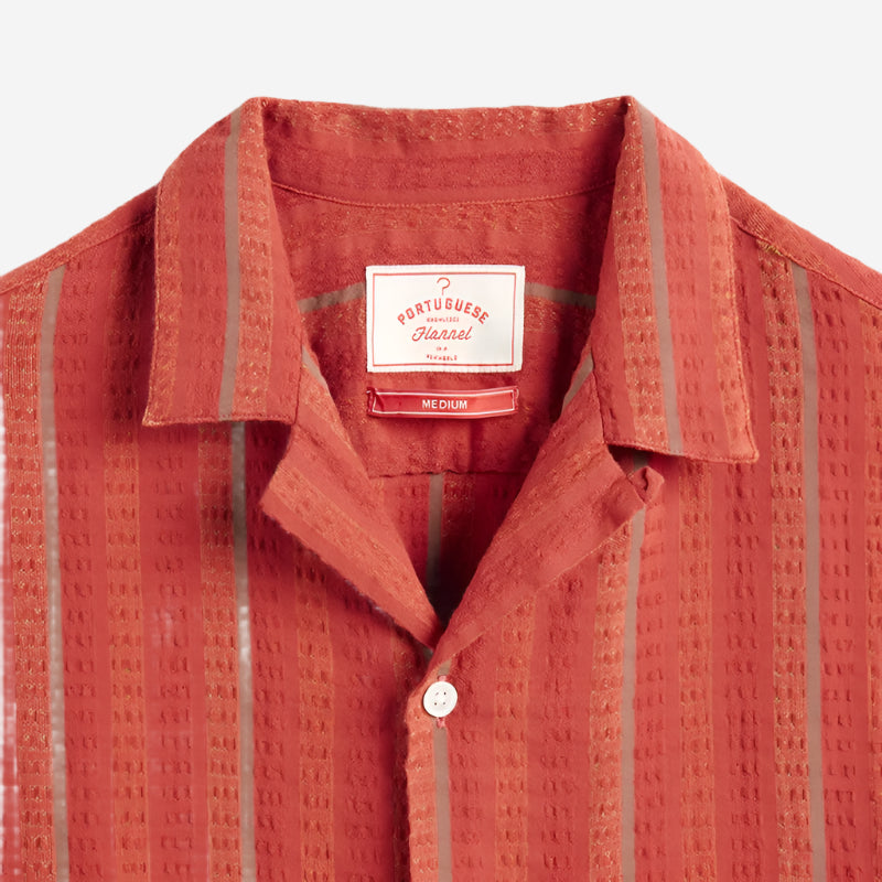 Arade Puckered S/S Vacation Shirt - Red