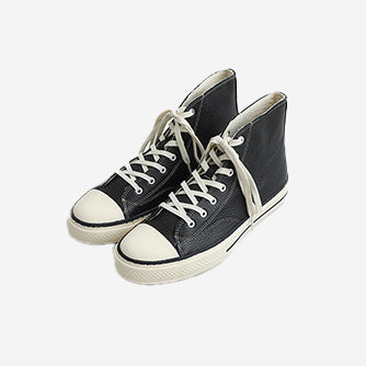 B-01H Leather Military High Sneakers - Black