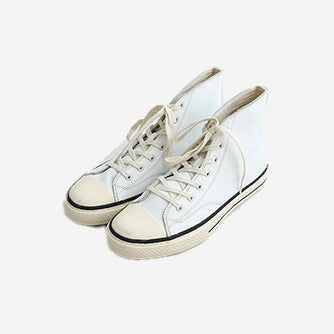 B-01H Leather Military High Sneakers - White