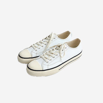 B-01 Leather Military Low Sneakers - White