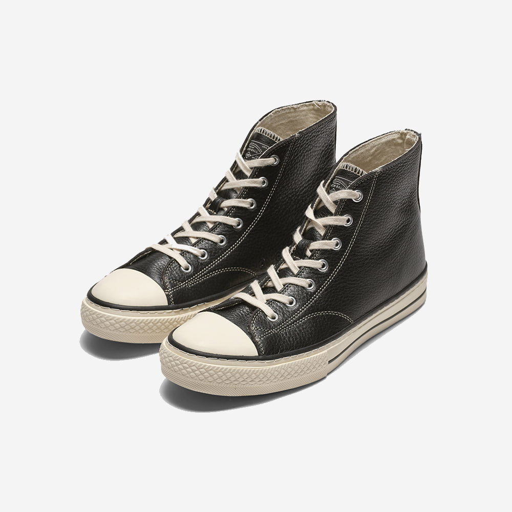 B-01H Leather Military High Sneakers - Black