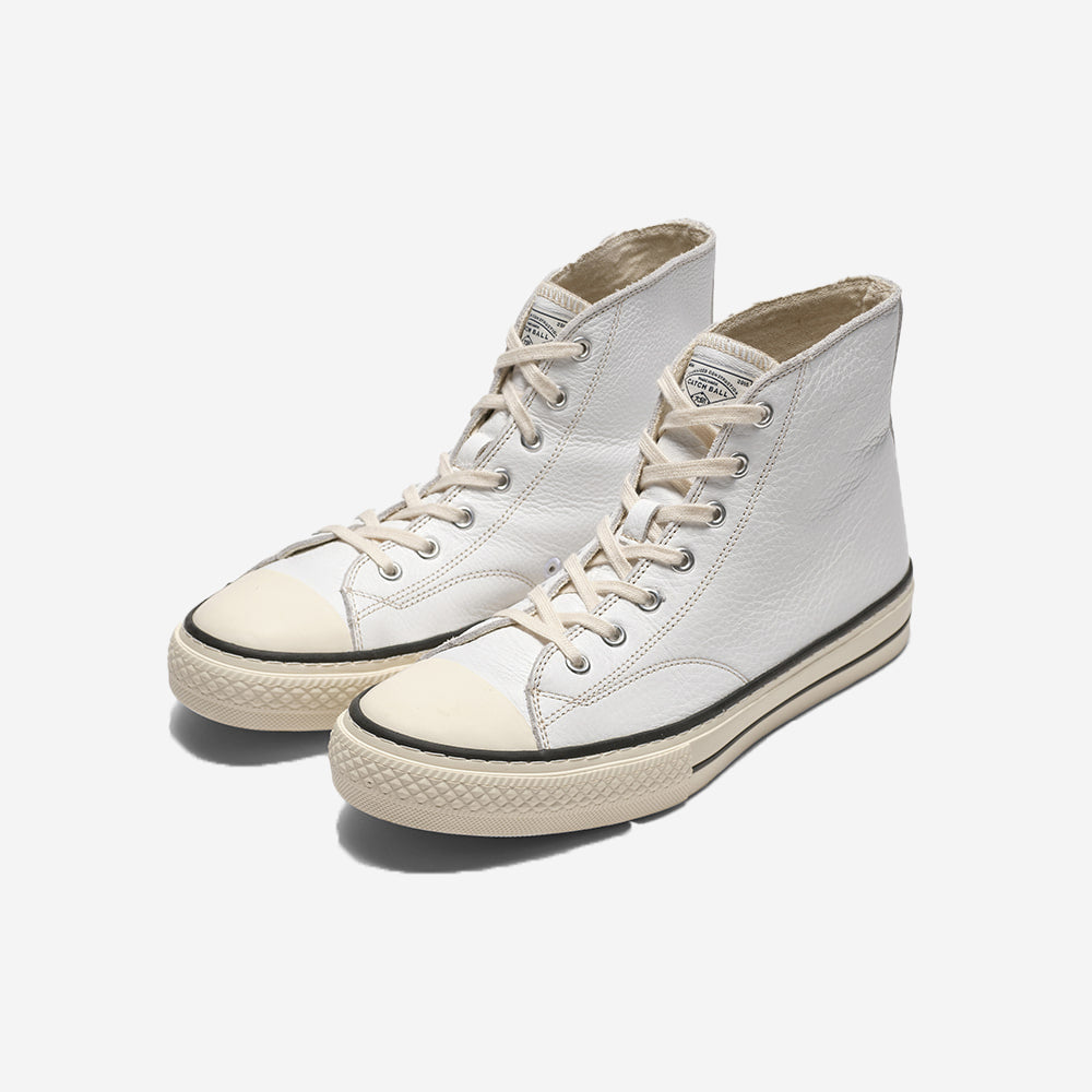 B-01H Leather Military High Sneakers - White