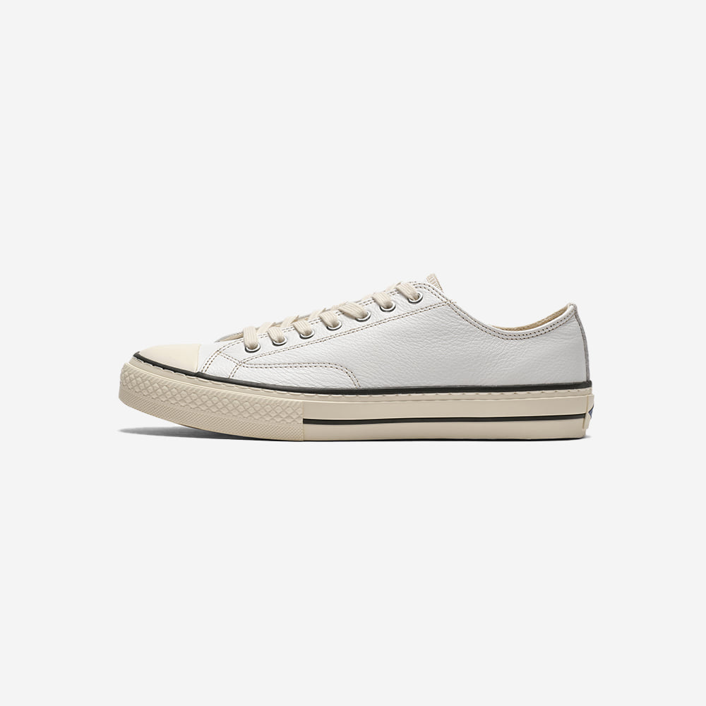 B-01 Leather Military Low Sneakers - White