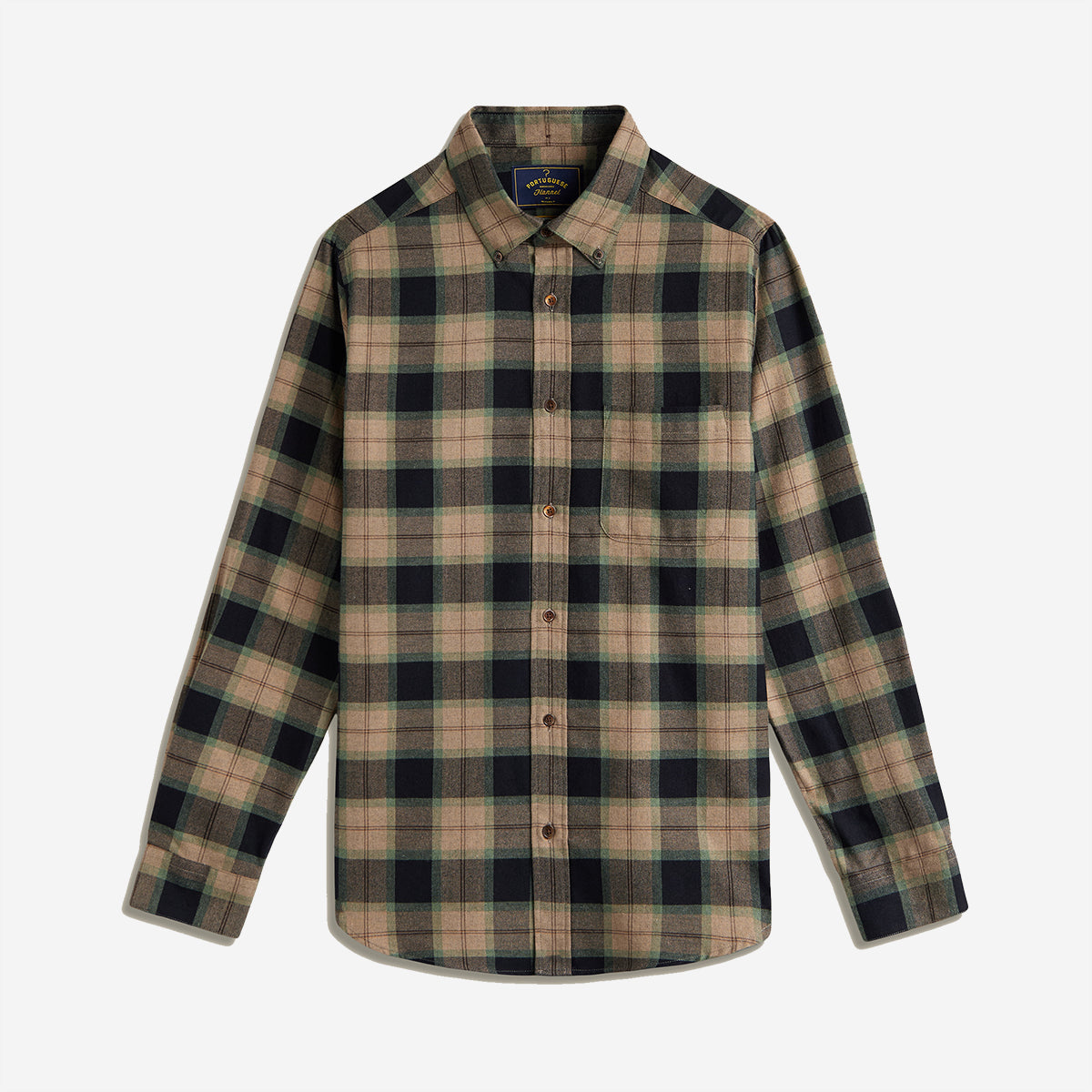Bass Plaid Flannel Shirt - Navy/Tan
