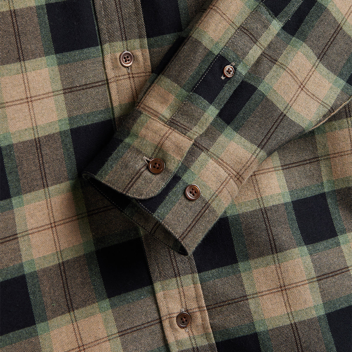 Bass Plaid Flannel Shirt - Navy/Tan