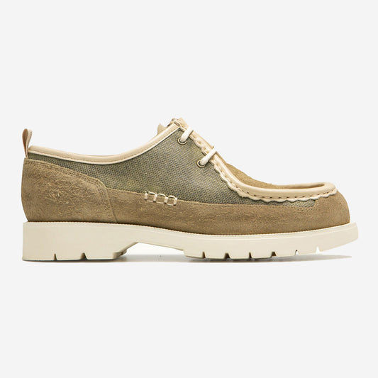 Bastille TC Suede Canvas Derby Shoes - Taupe/Beige