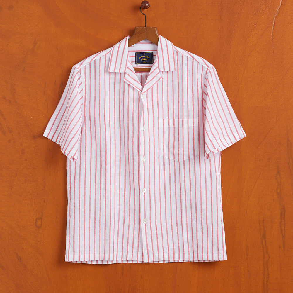 Beach Cabin S/S Vacation Shirt - Red Stripe