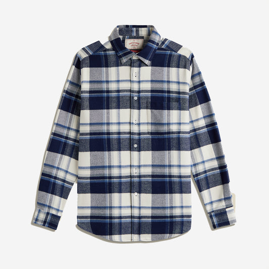 Beck Plaid Flannel Shirt - Blue/White