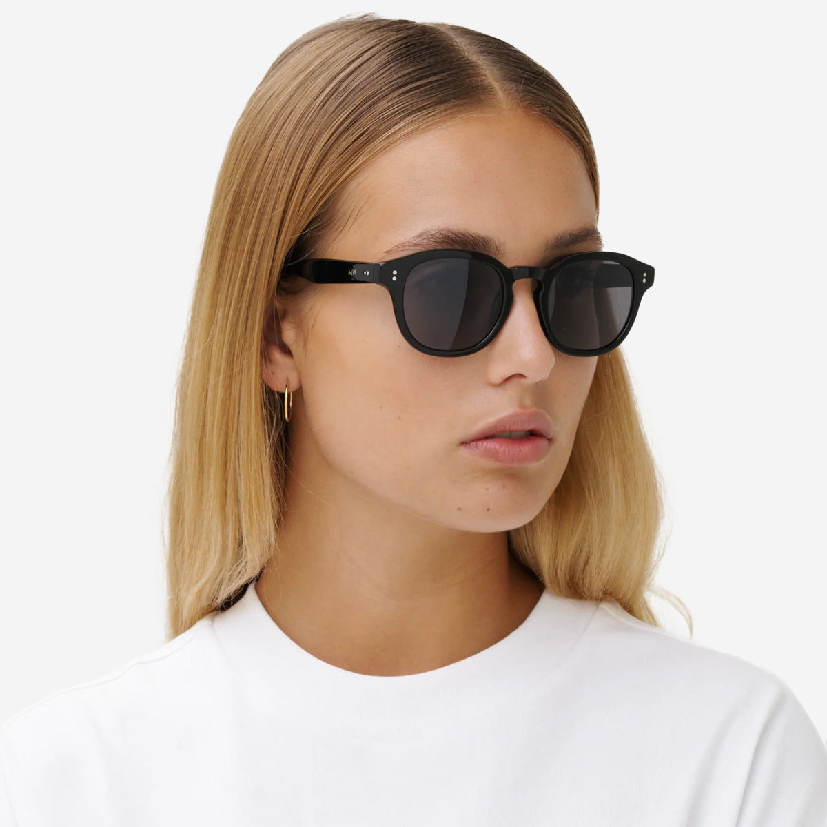 BILLE Round Sunglasses - Black/Black