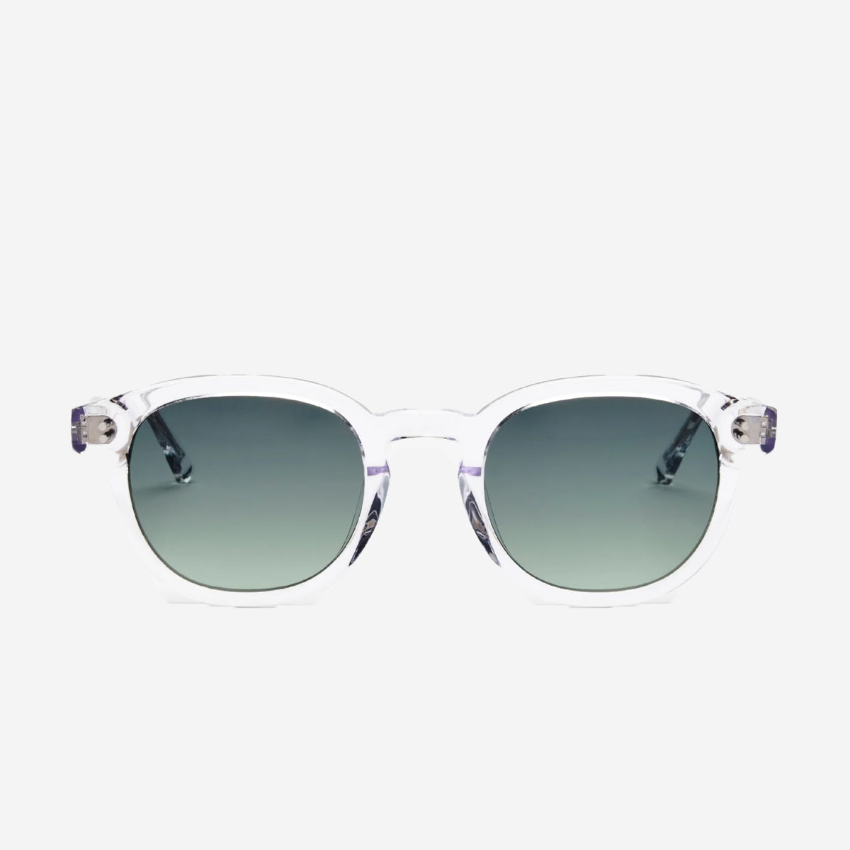BILLE Round Sunglasses - Crystal/Green