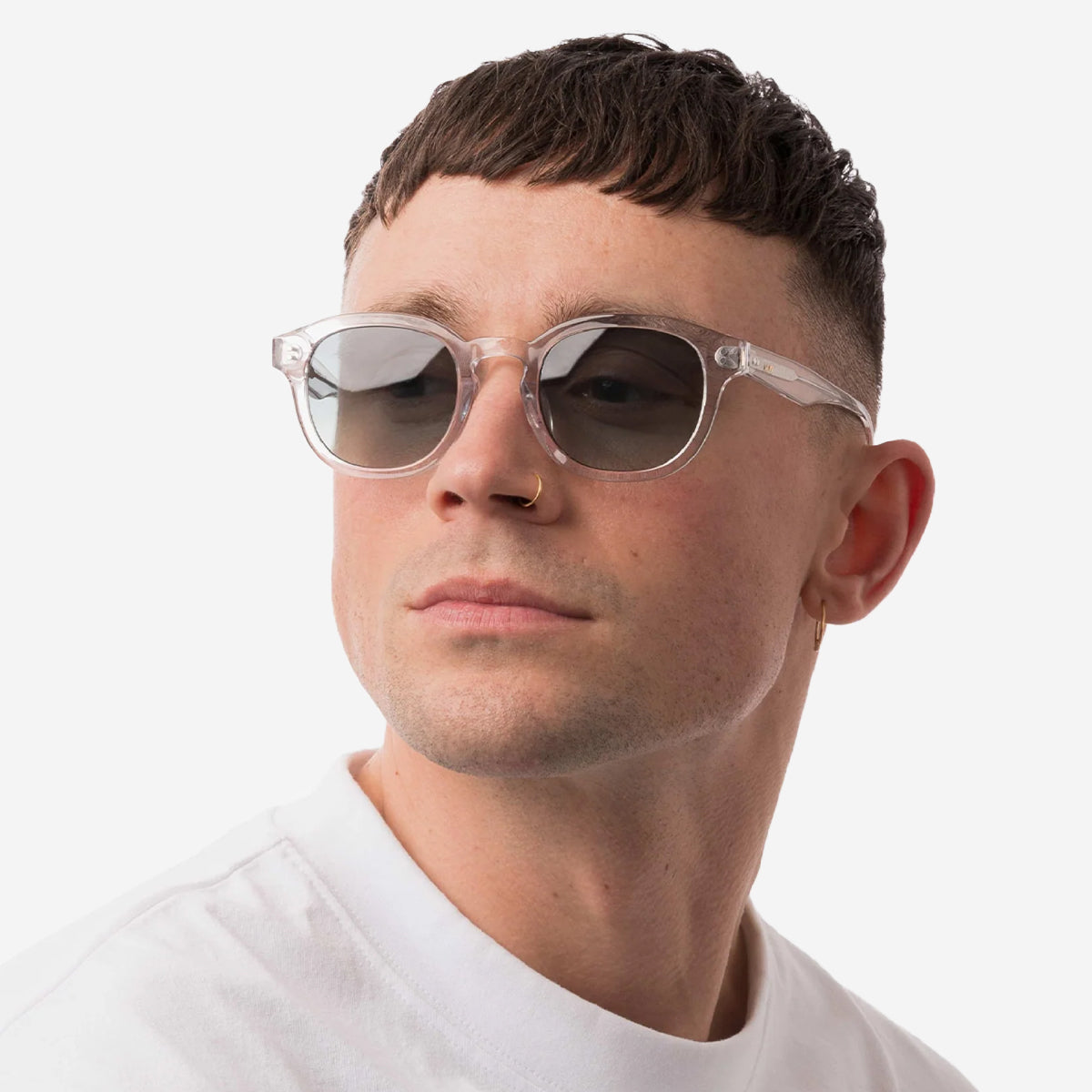 BILLE Round Sunglasses - Crystal/Green