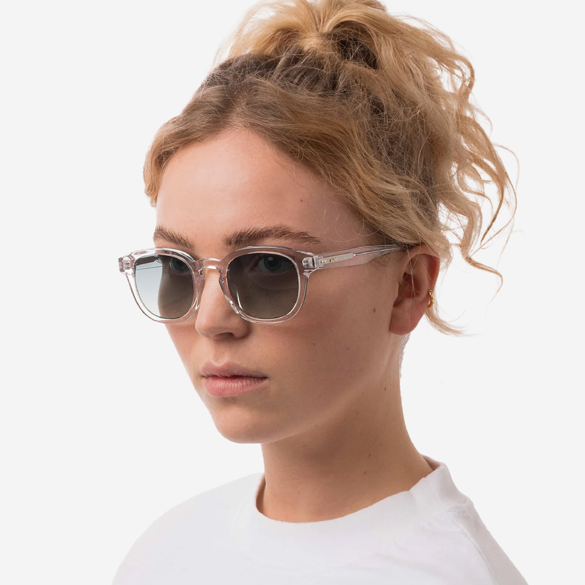 BILLE Round Sunglasses - Crystal/Green