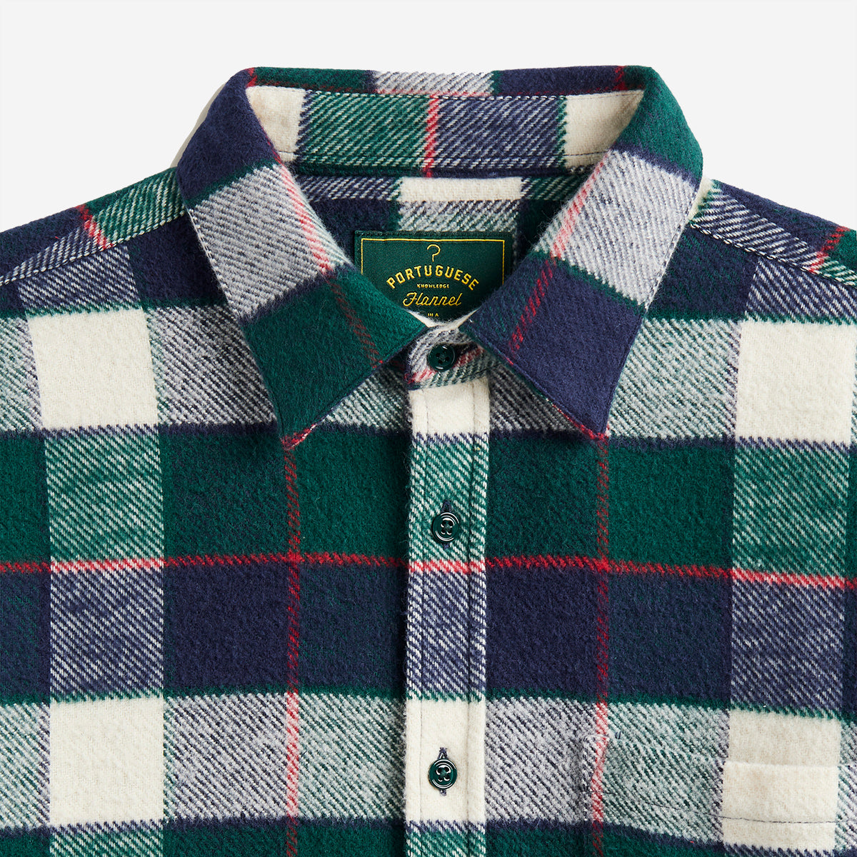 Bottle Check Flannel Shirt - Green/Blue/White