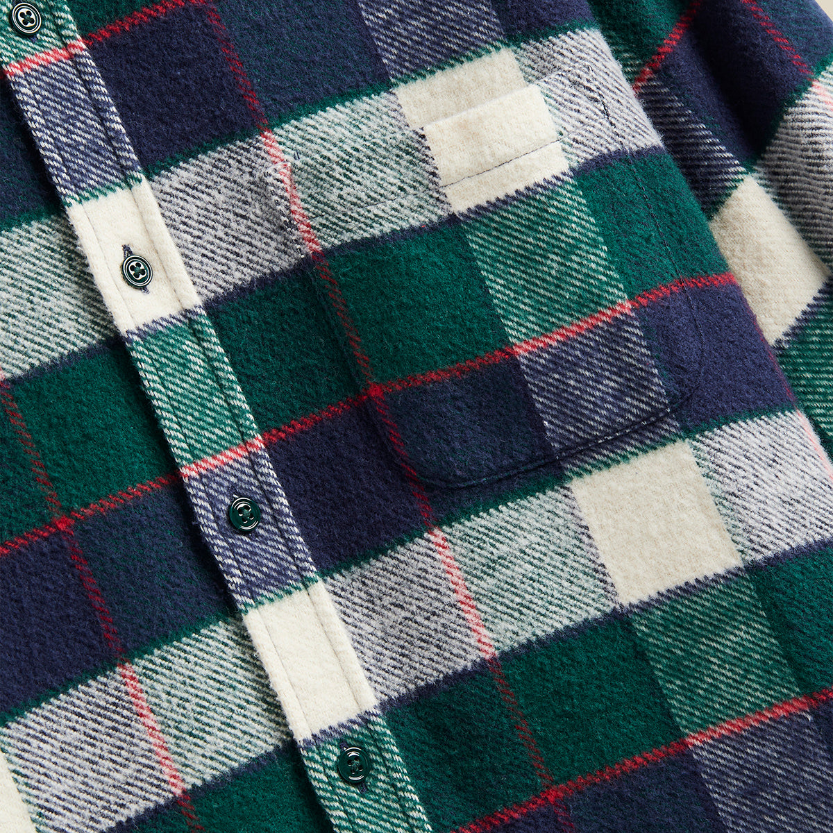 Bottle Check Flannel Shirt - Green/Blue/White