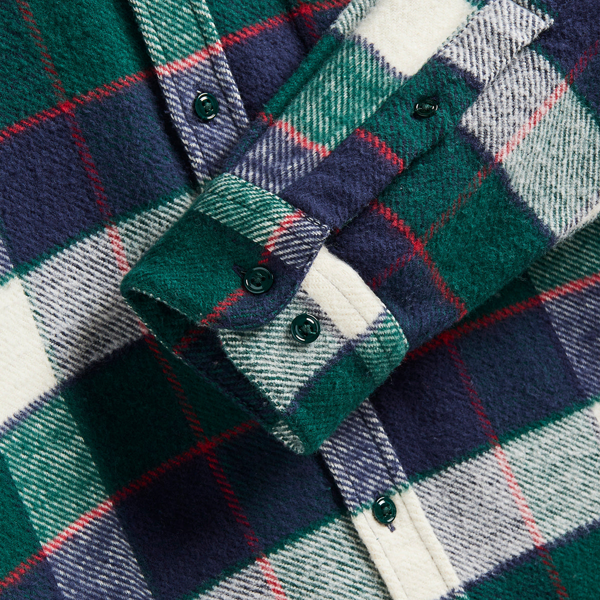 Bottle Check Flannel Shirt - Green/Blue/White