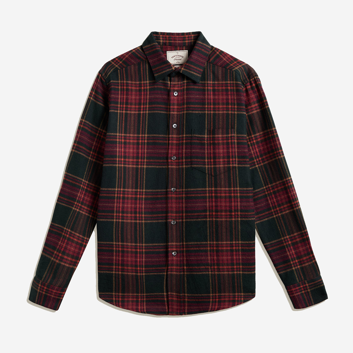 Bravio Plaid Flannel Shirt - Forest/Red