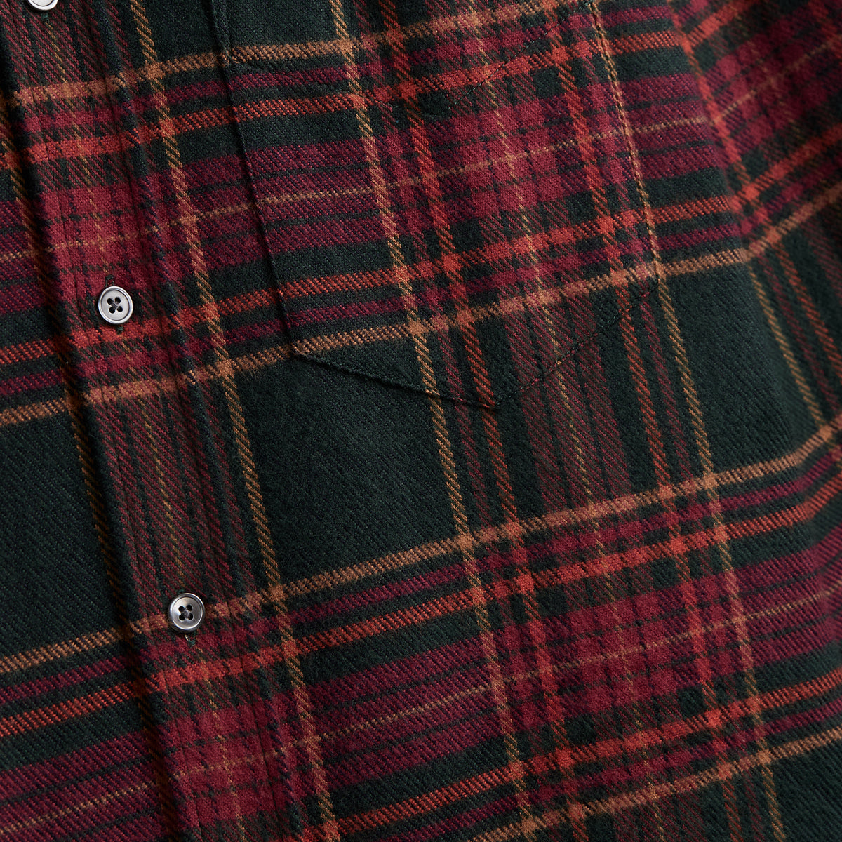 Bravio Plaid Flannel Shirt - Forest/Red