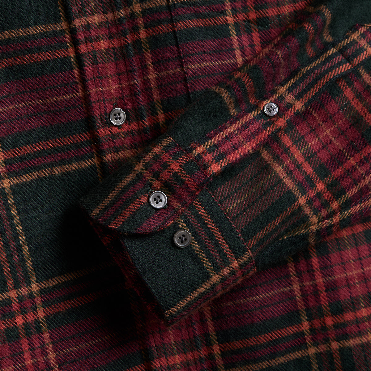 Bravio Plaid Flannel Shirt - Forest/Red