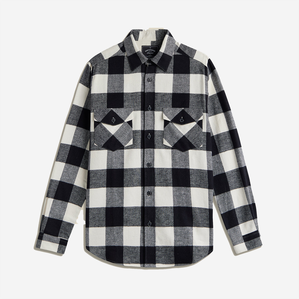 Buffalo Plaid Flannel Shirt - Black/White
