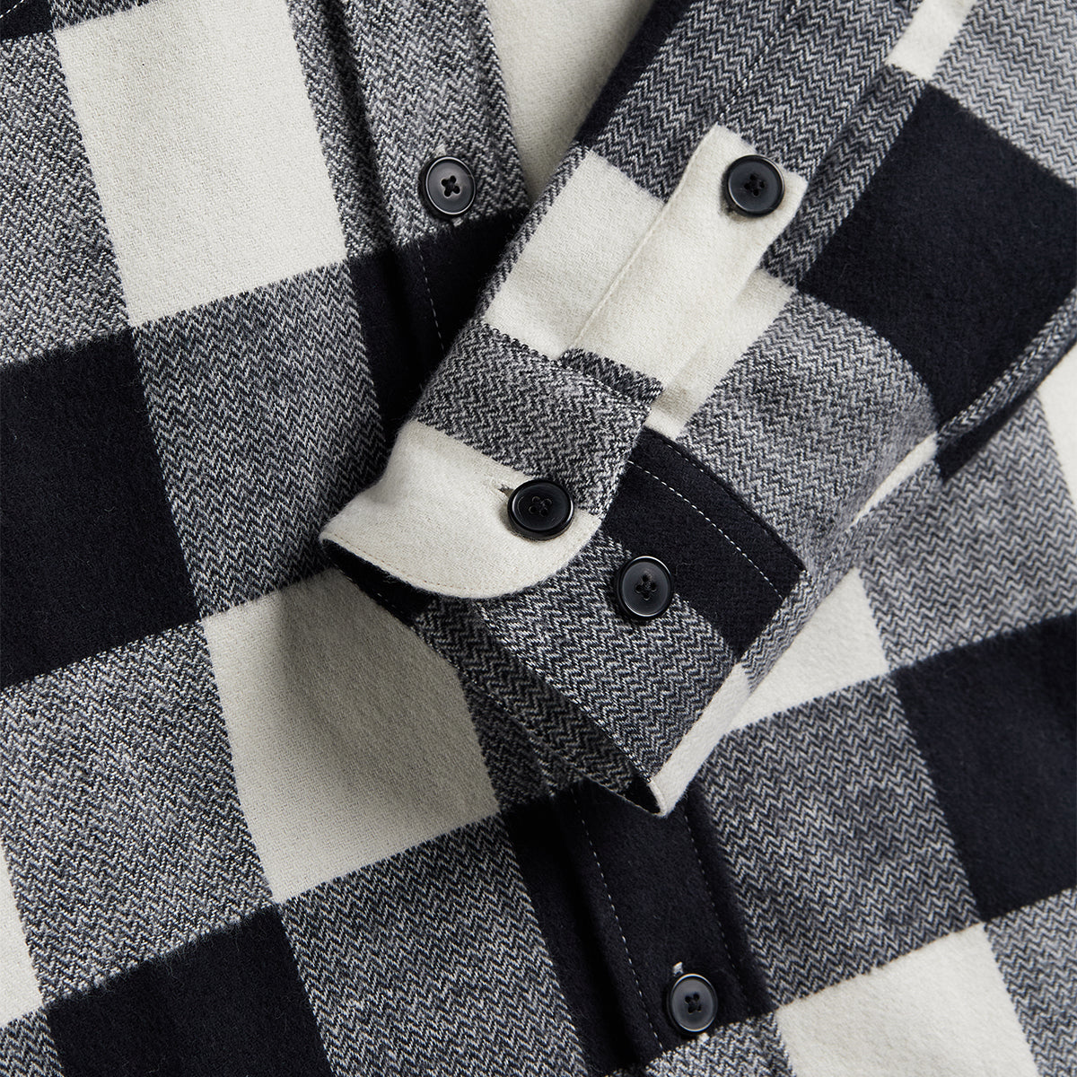Buffalo Plaid Flannel Shirt - Black/White
