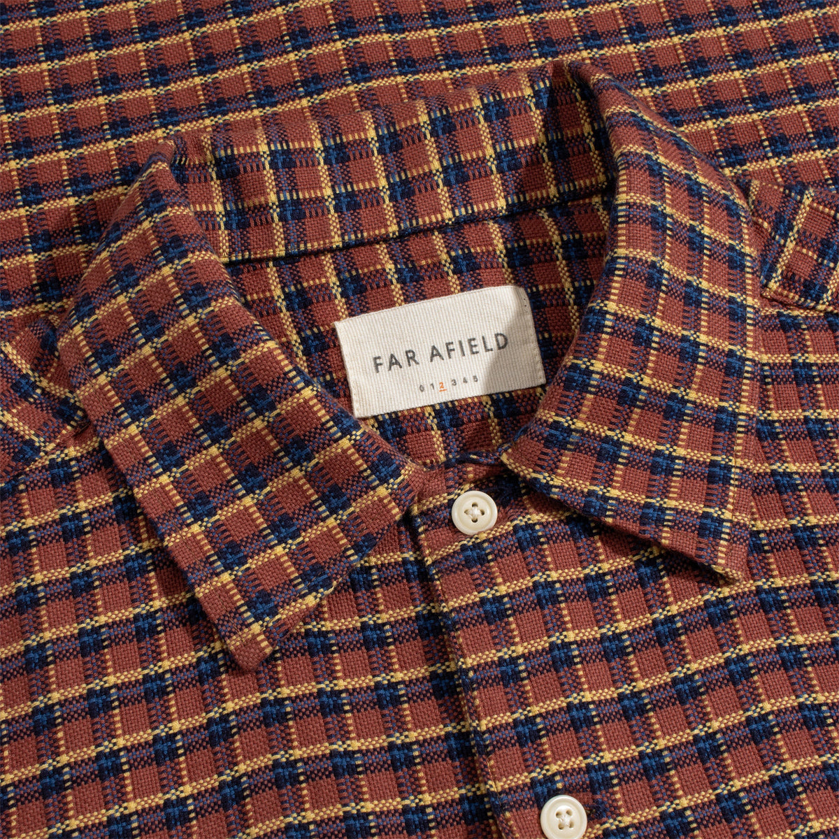Busey Dobby Check S/S Shirt - Rust/Multi
