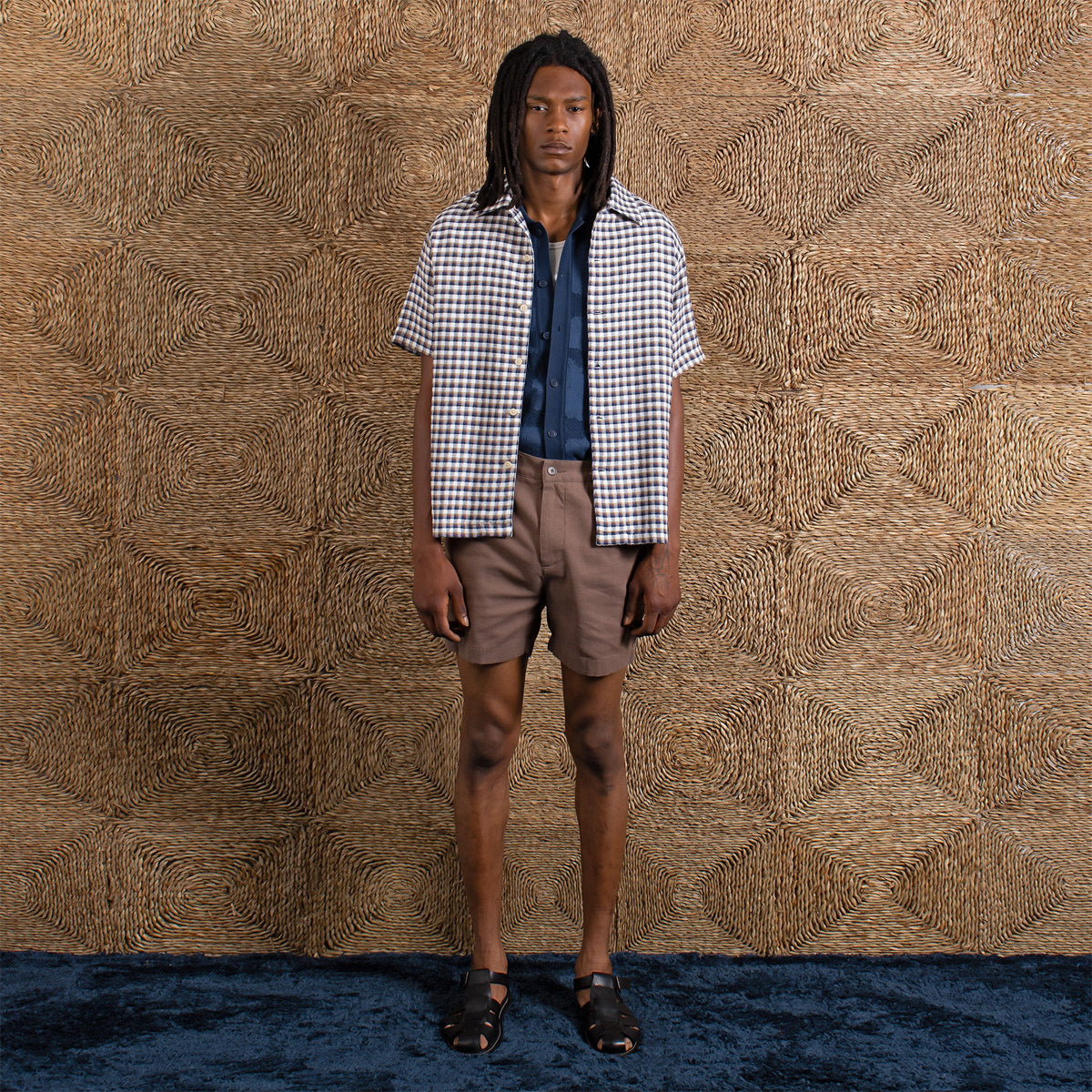 Busey Dobby Check S/S Shirt - White/Multi