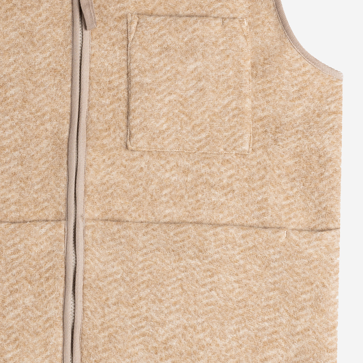Bute Herringbone Wool Vest - Oat