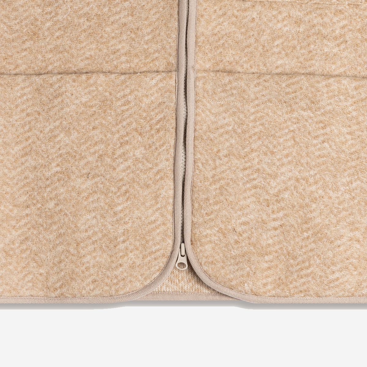 Bute Herringbone Wool Vest - Oat