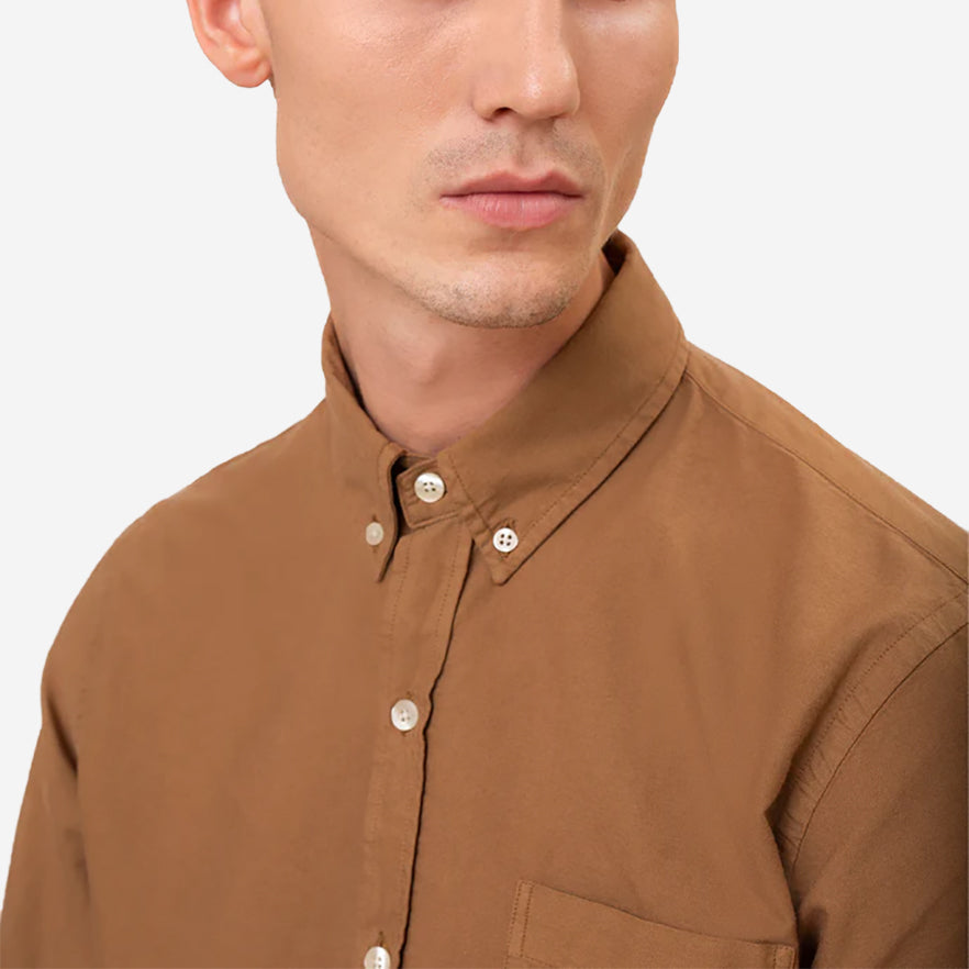Organic Button-Down Oxford Shirt - Desert Khaki