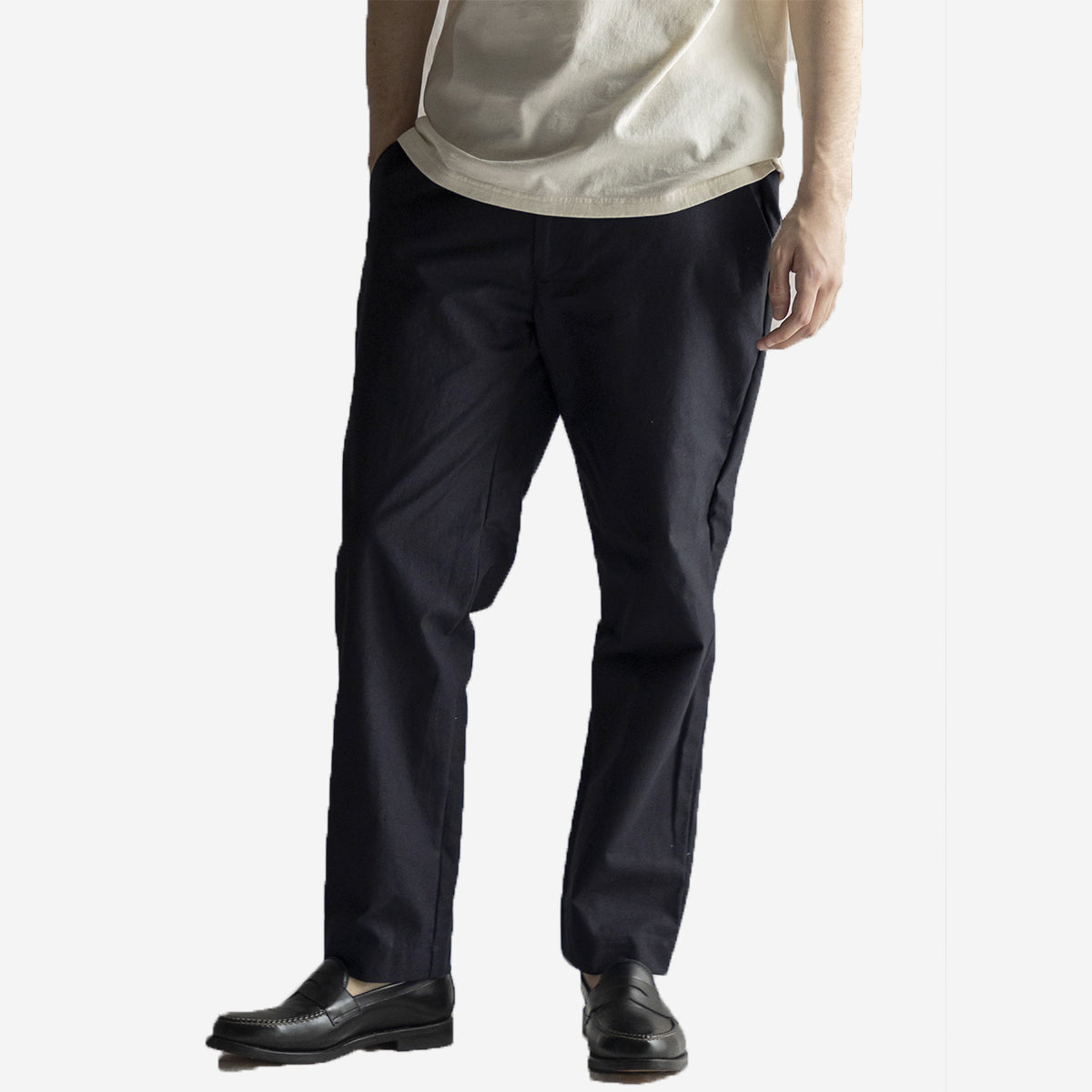 Back-Nep Tapered Trousers - Dark Navy