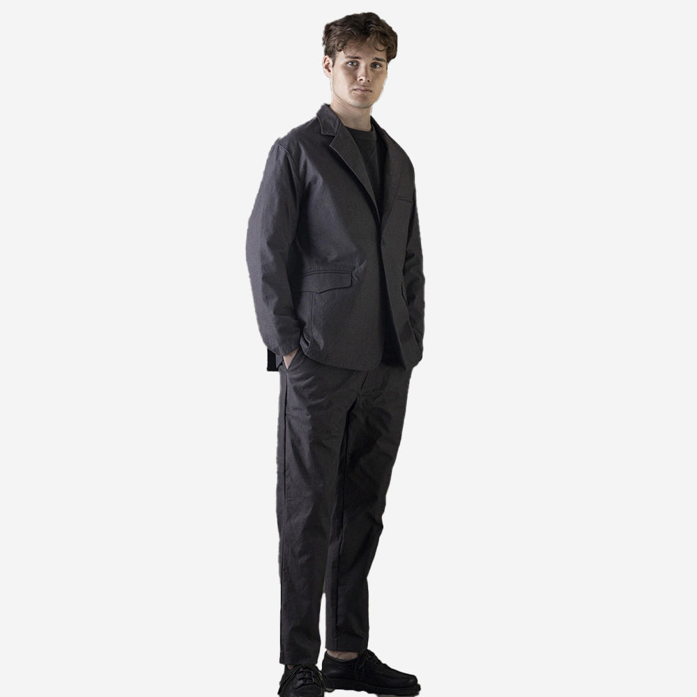 Back-Nep Tapered Trousers - Black