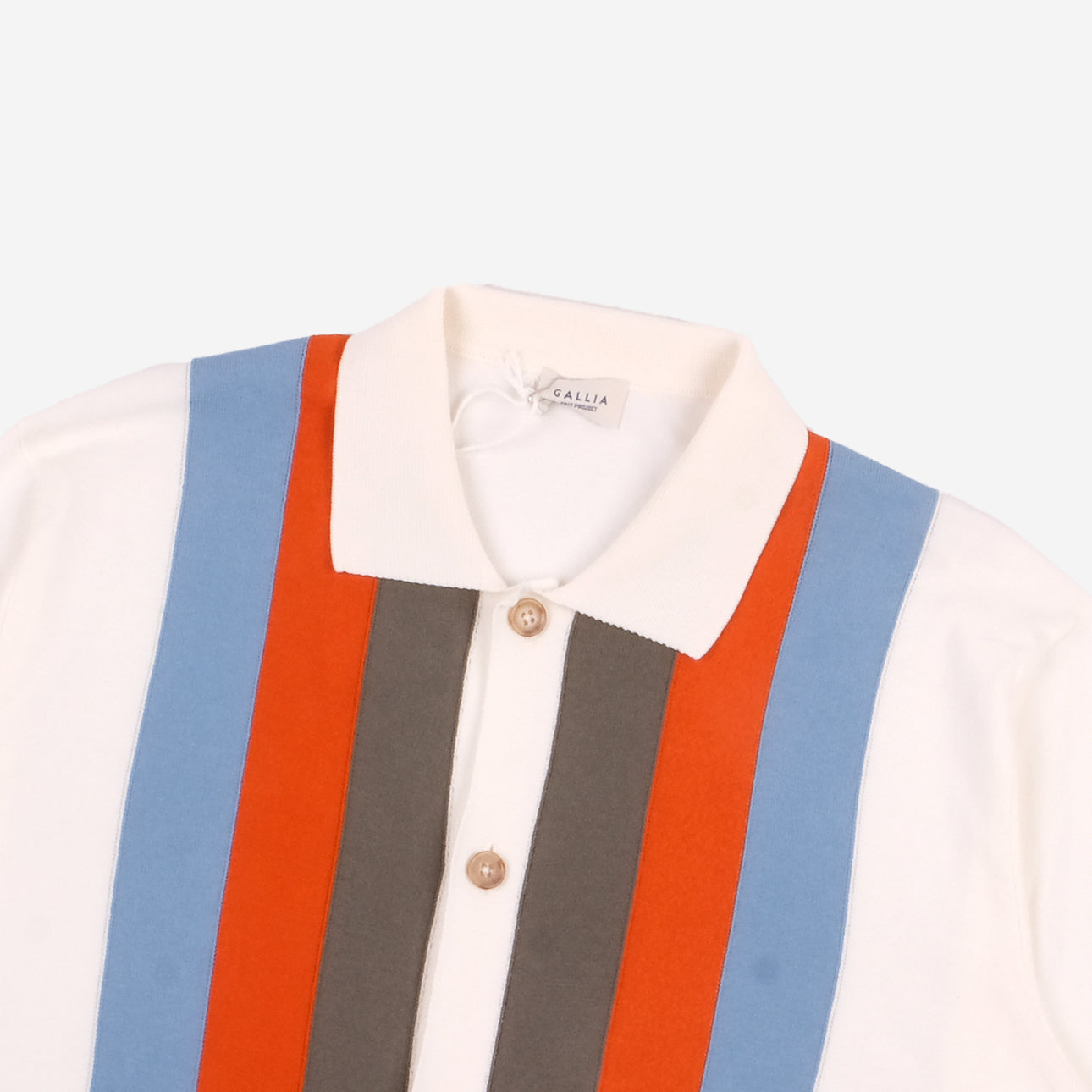 Bally Inlay Line Knit Cardigan Shirt - White/Blue/Green