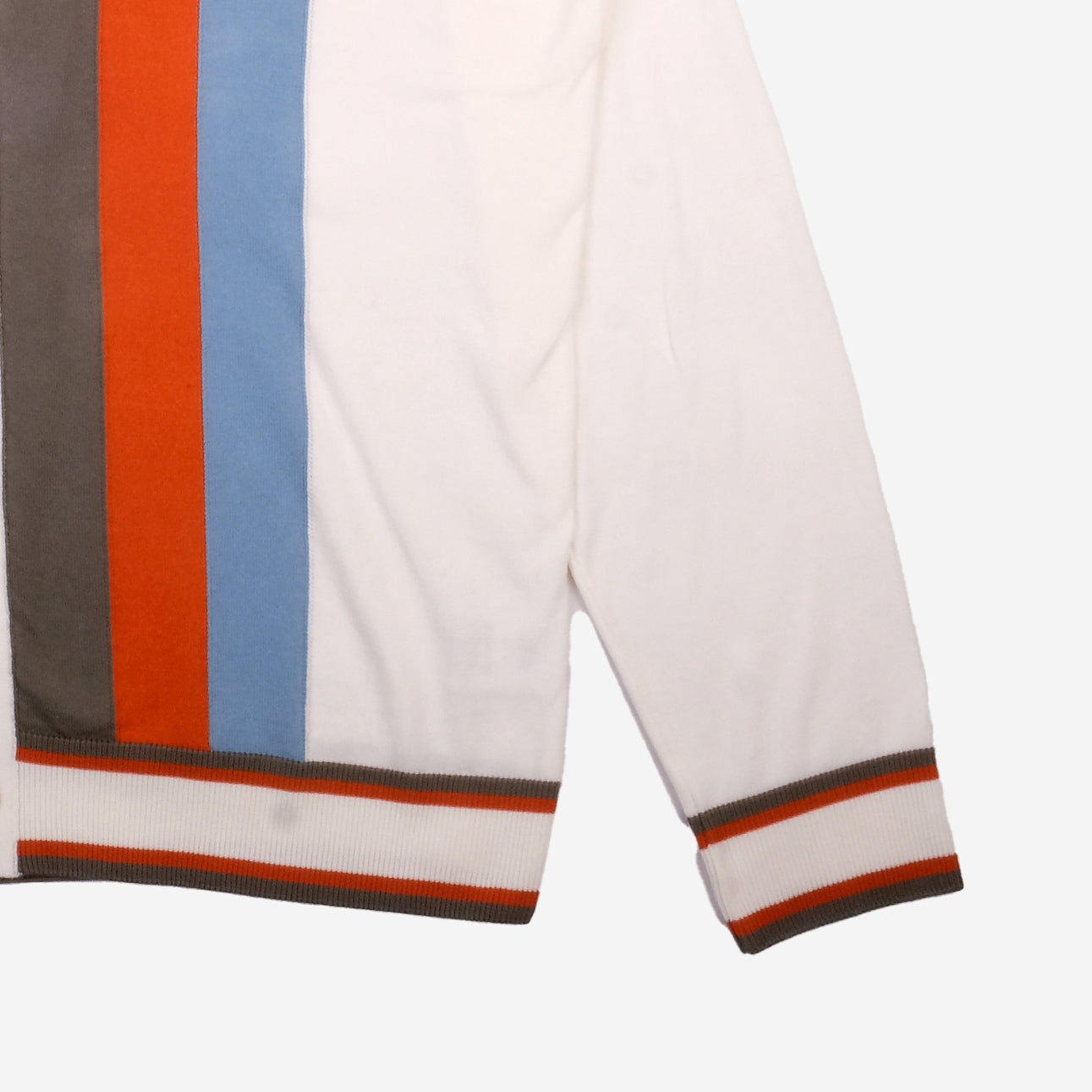 Bally Inlay Line Knit Cardigan Shirt - White/Blue/Green