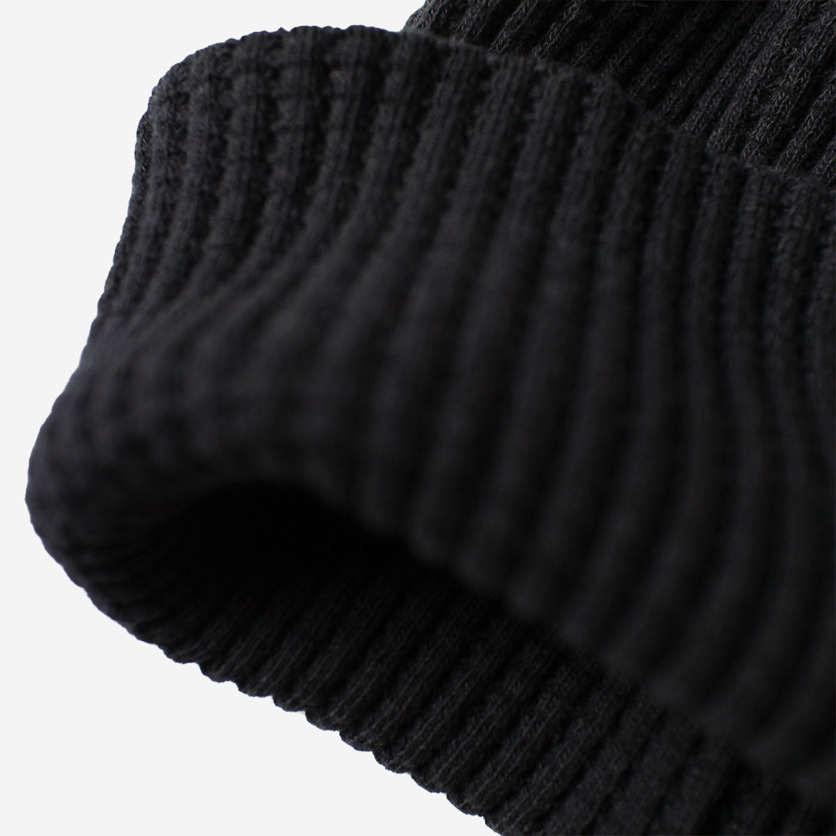 Big Waffle Knit Beanie - Black