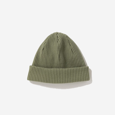 Big Waffle Knit Beanie - Olive Green