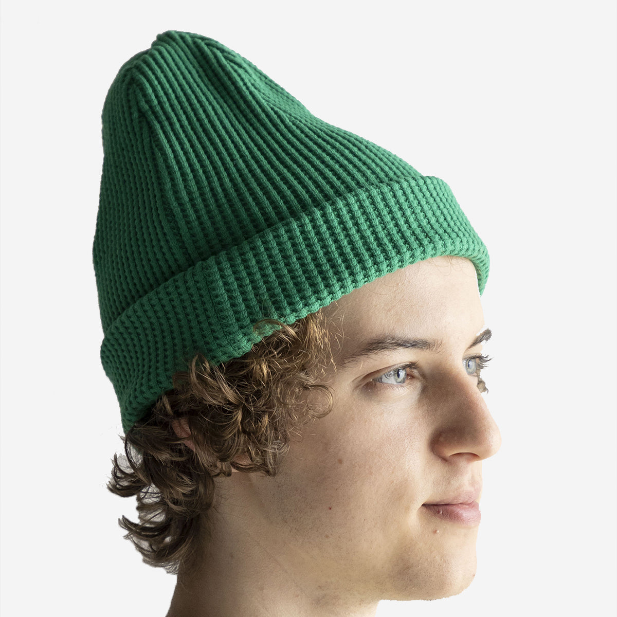 Big Waffle Knit Beanie - True Green