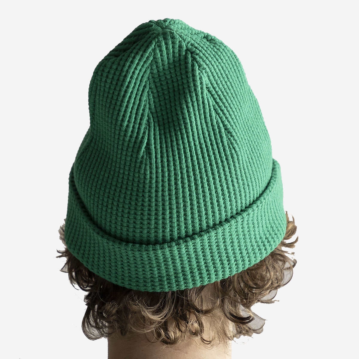 Big Waffle Knit Beanie - True Green