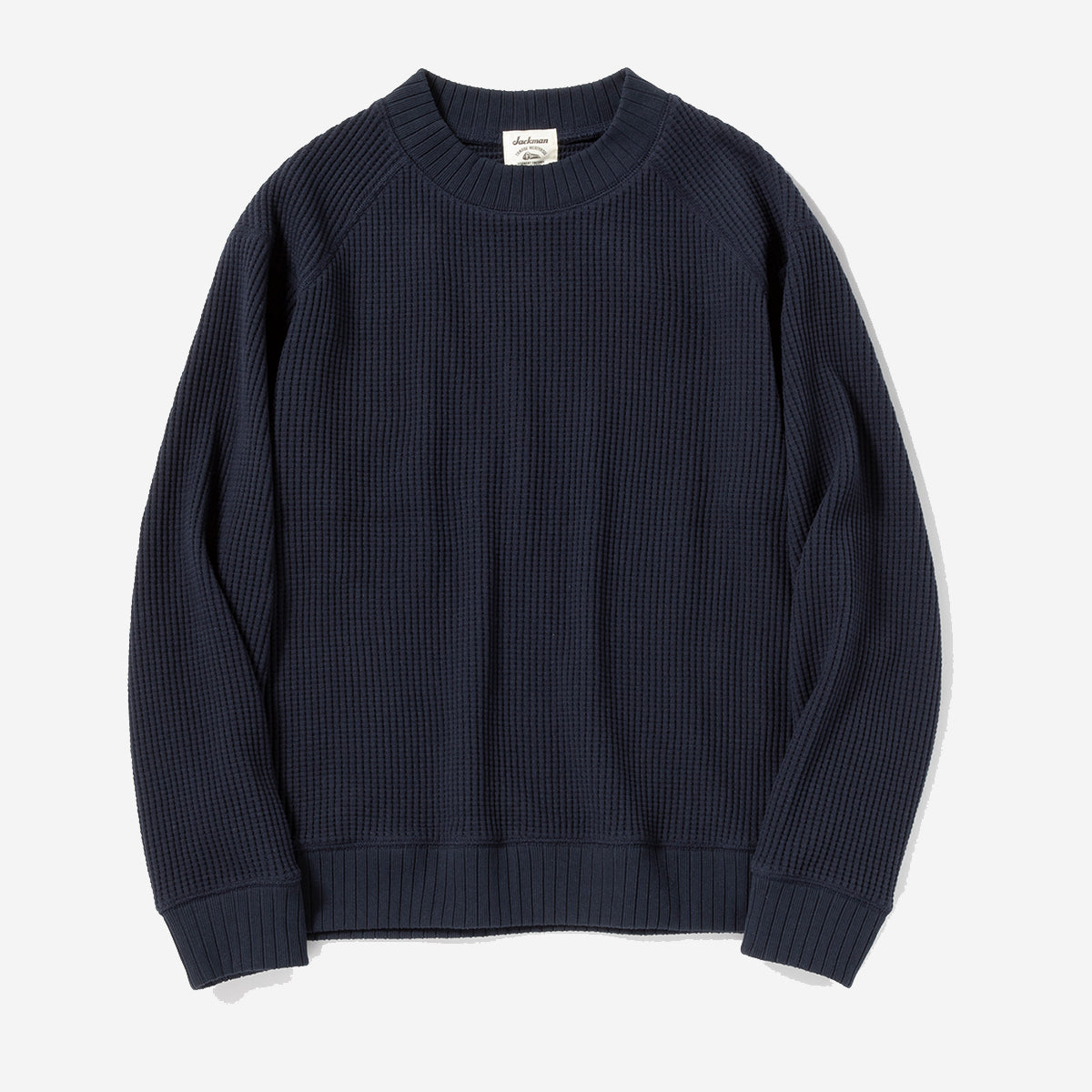 Big Waffle Mid-Neck Sweater - Dark Navy