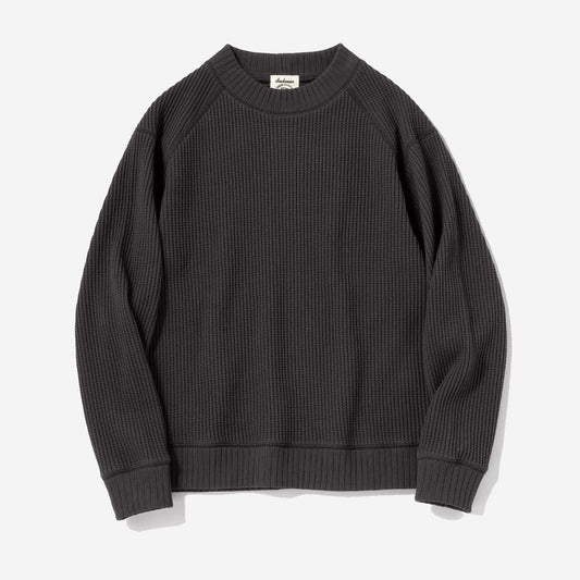 Big Waffle Mid-Neck Sweater - Sumikuro (Ink Black)