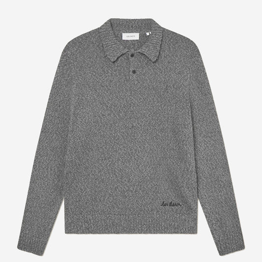 Billy Mouliné Knitted Polo - Black Marl