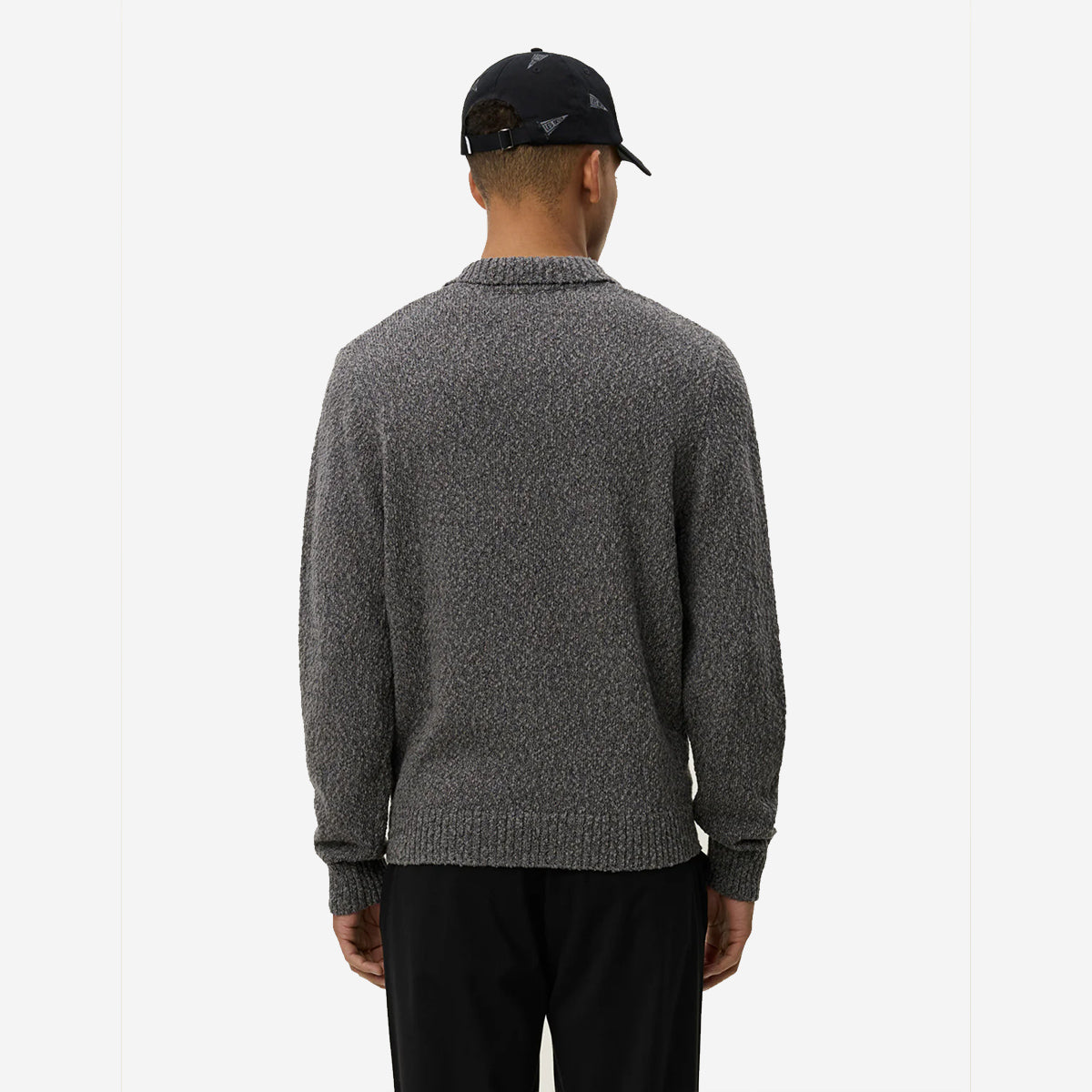 Billy Mouliné Knitted Polo - Black Marl