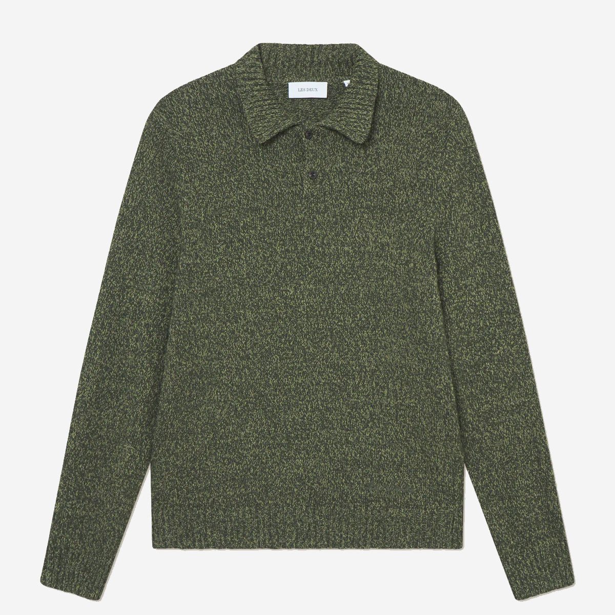 Billy Mouliné Knitted Polo - Woodbine Green Marl