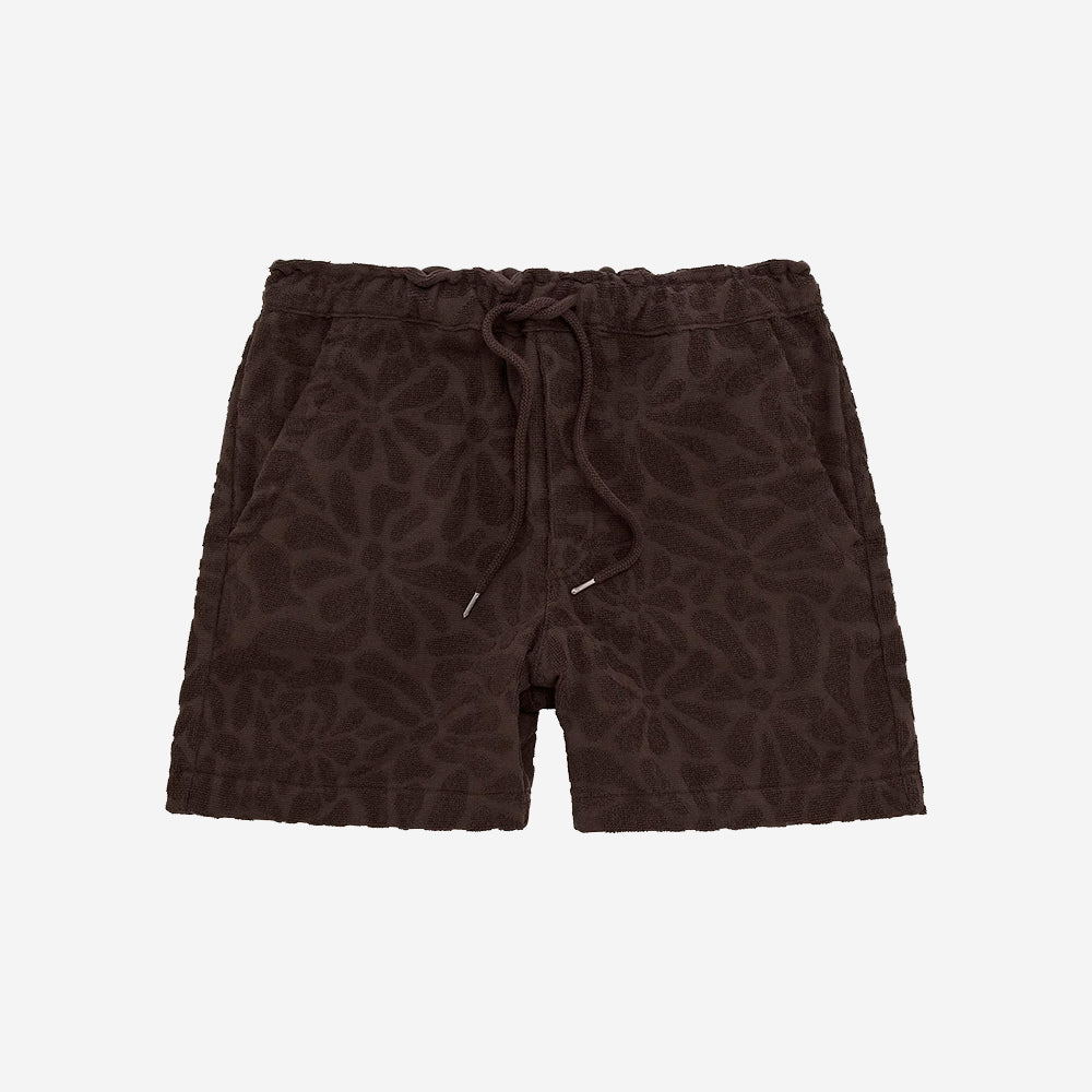Blossom Terry Jacquard Shorts - Faded Black