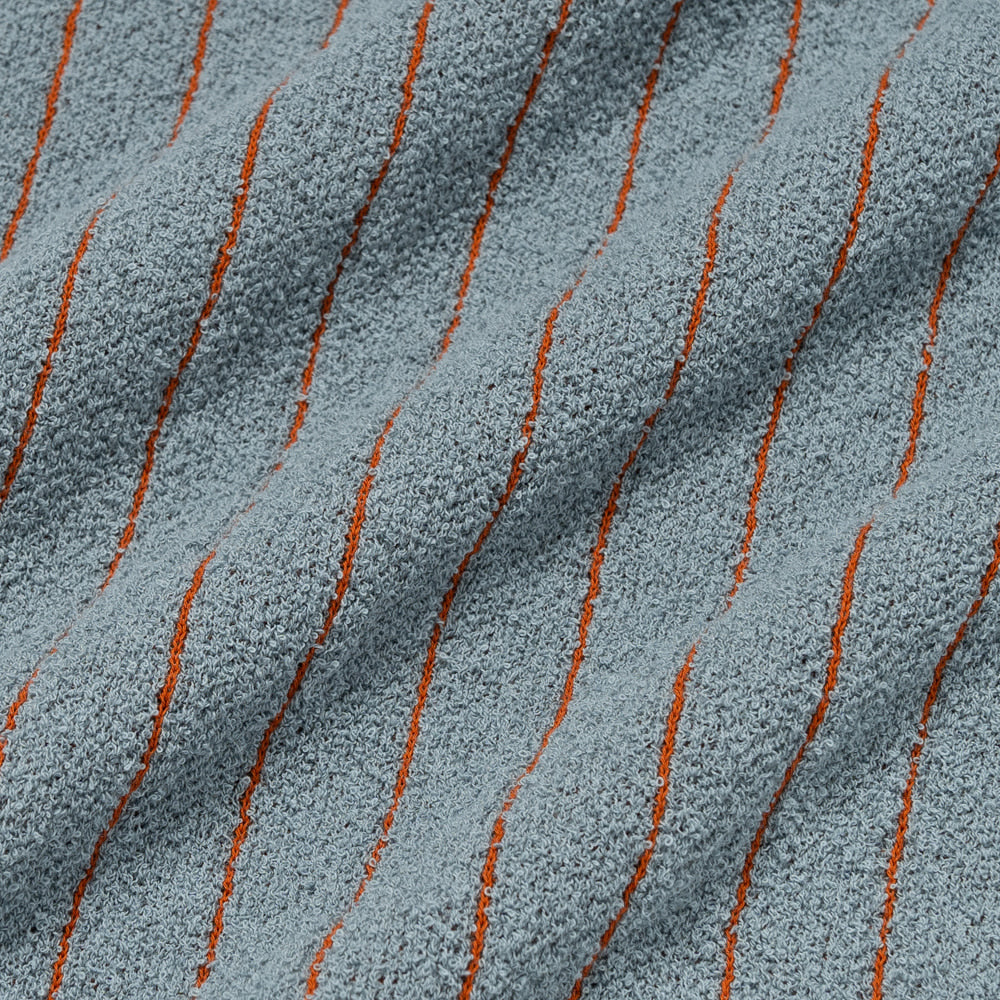 Borg Vertical Line Inlay Knit Polo - Blue/Orange