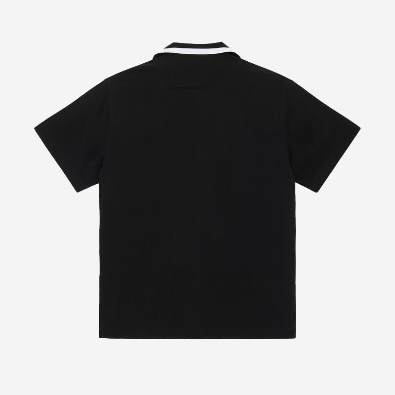 Bowling S/S Silk Shirt - Black
