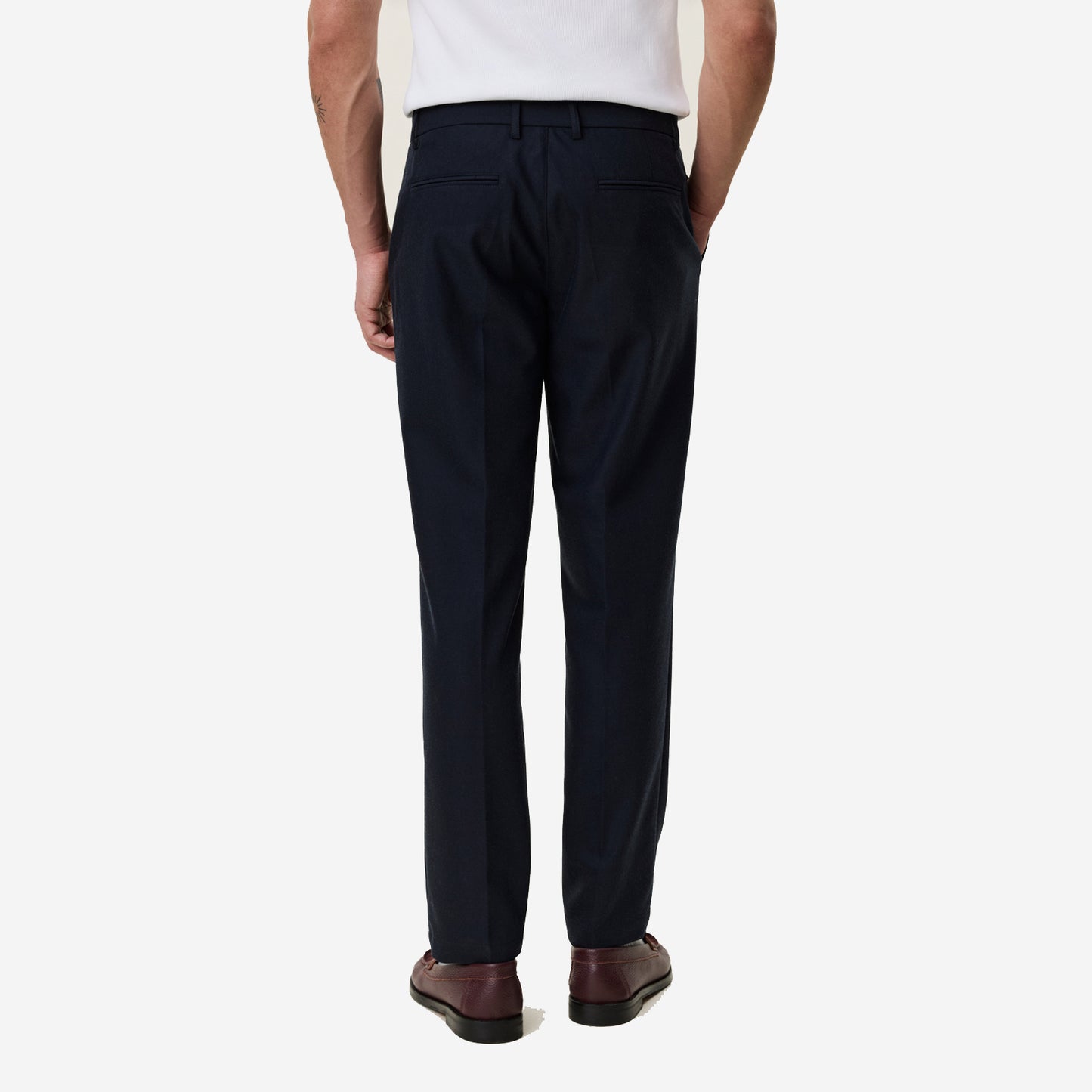 Brushed Twill Regular Suit Pants - Dark Navy Blue