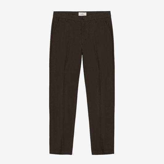 Brushed Twill Regular Suit Pants - Mole Brown