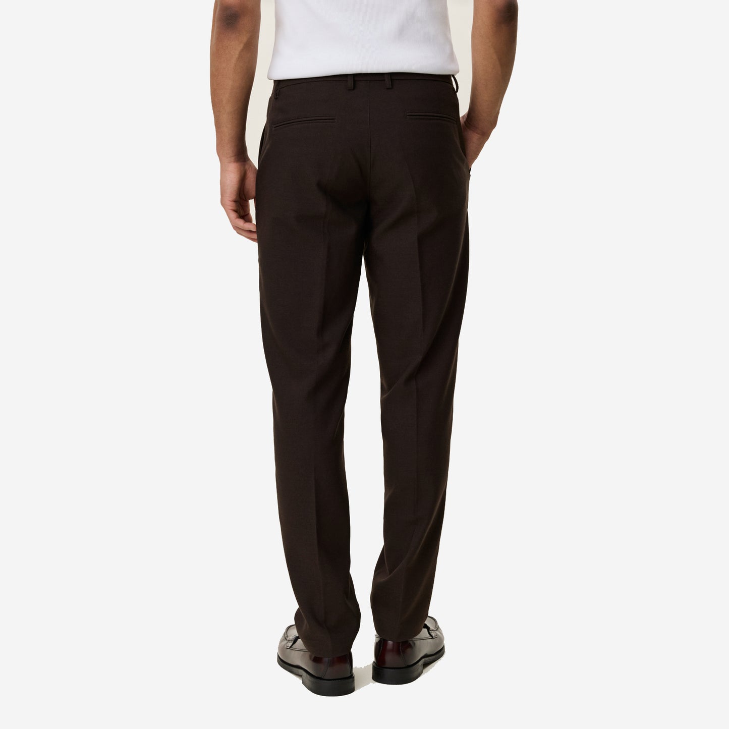Brushed Twill Regular Suit Pants - Mole Brown