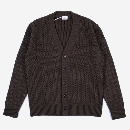 Bukowsky Punched Merino Wool Cardigan - Olive